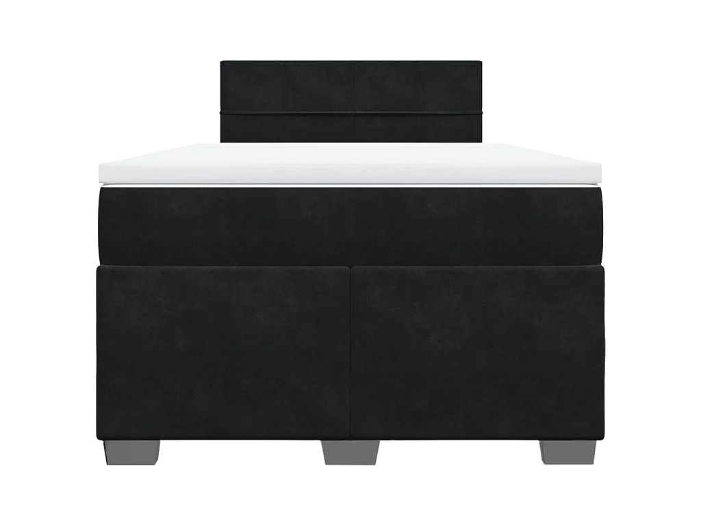 Boxspring met matras fluweel zwart 120x190 cm