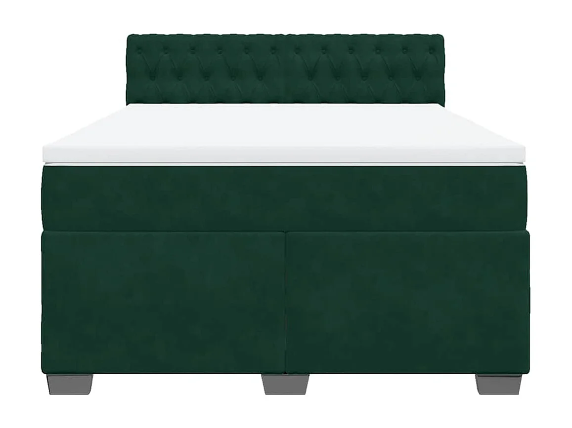 Boxspring met matras fluweel donkergroen 160x200 cm