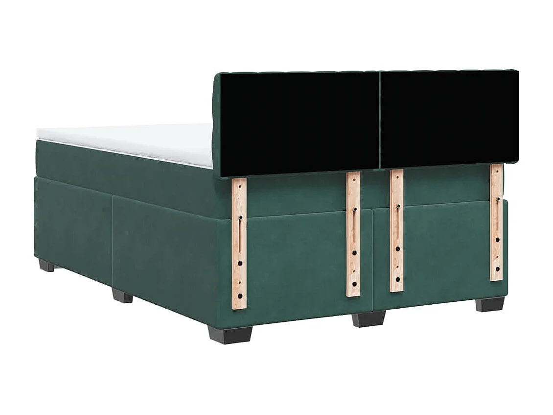 Boxspring met matras fluweel donkergroen 160x200 cm