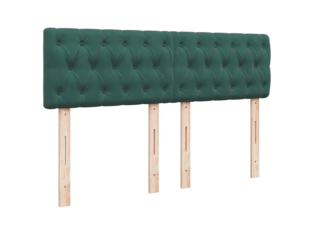 Cama com molas/colchão 160x200 cm veludo verde-escuro