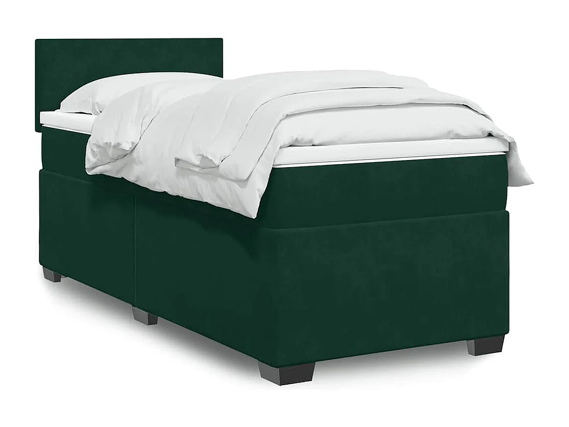 Sommier à lattes de lit et matelas Vert foncé 80x200 cm Velours