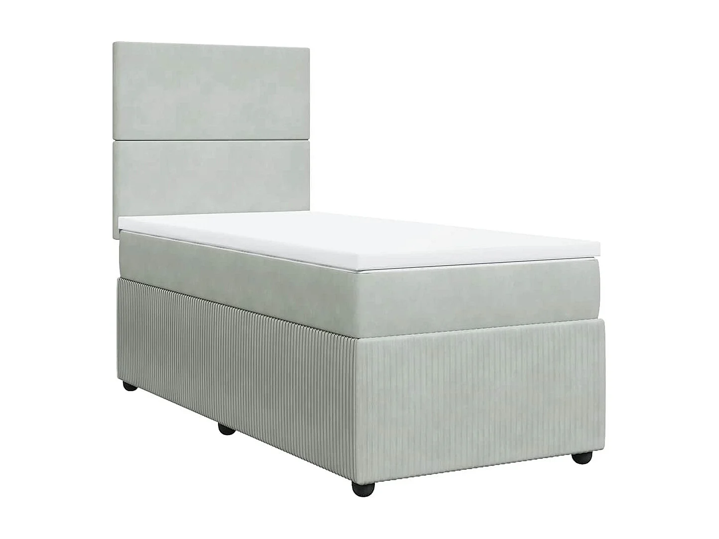 Sommier à lattes de lit et matelas Gris clair 90x200 cm Velours