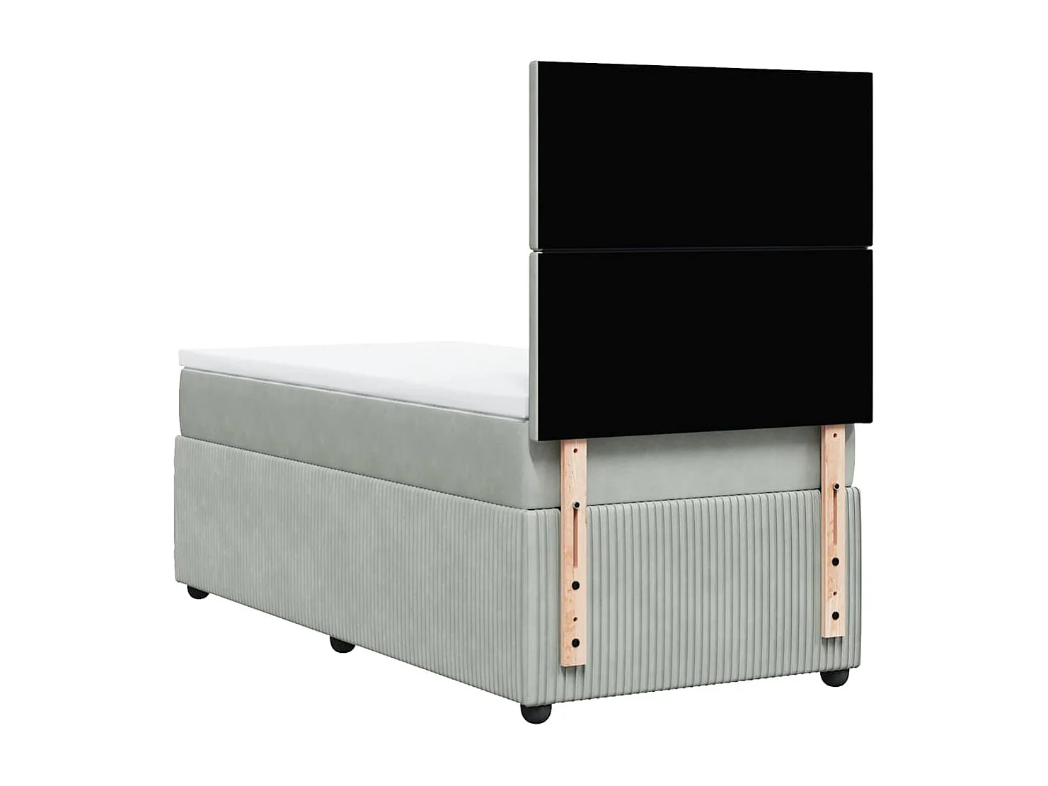 Sommier à lattes de lit et matelas Gris clair 90x200 cm Velours