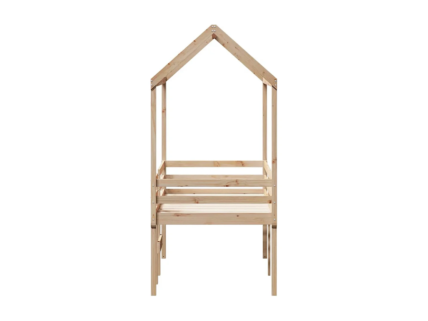 Lit haut sans matelas 90x190 cm bois de pin massif