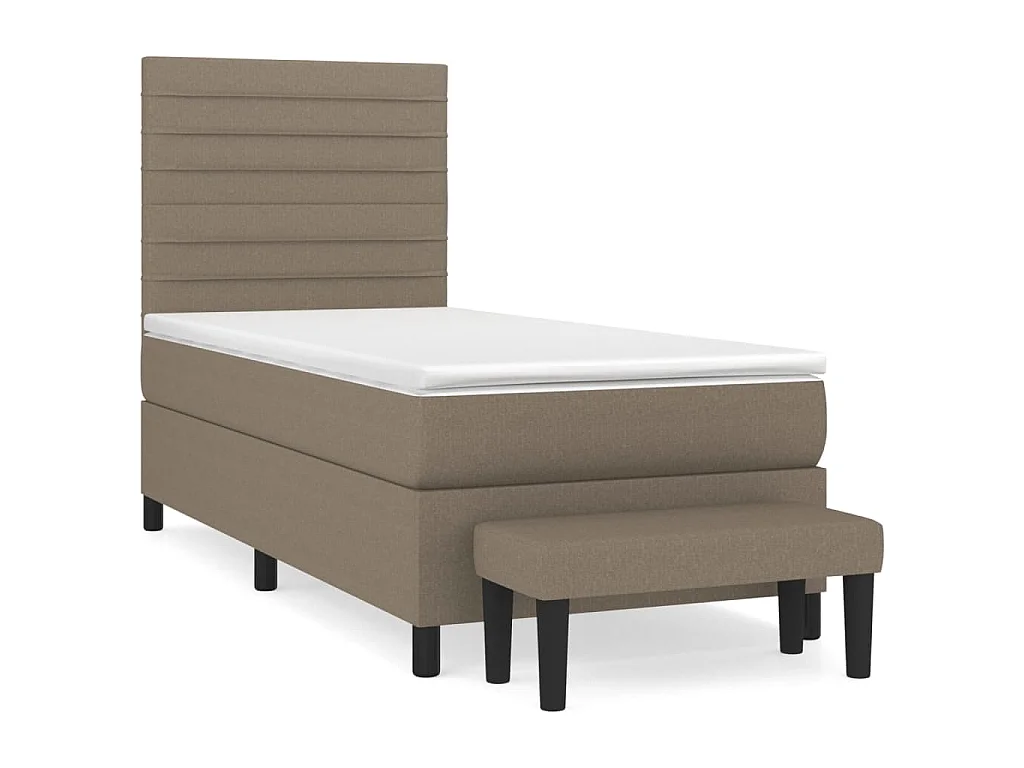 Sommier à lattes de lit avec matelas Taupe 90x200 cm Tissu