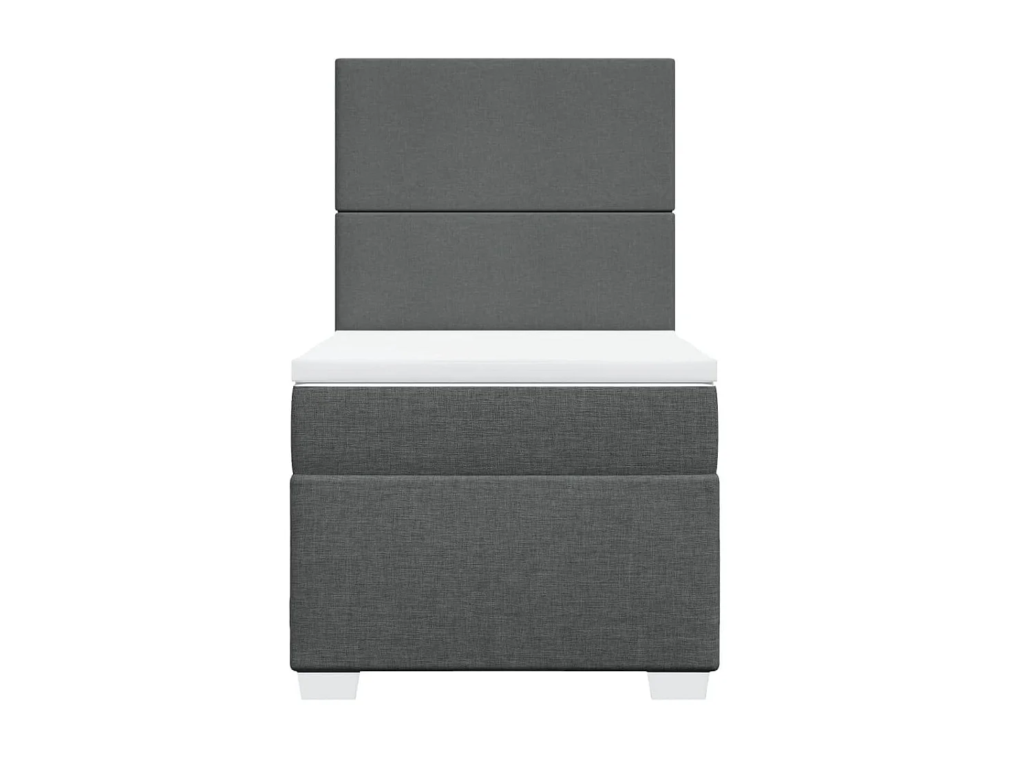 Boxspring met matras stof donkergrijs 90x190 cm