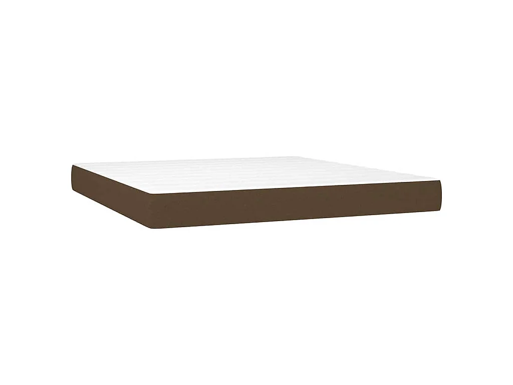 Sommier à lattes de lit matelas et LED Marron foncé 180x200 cm