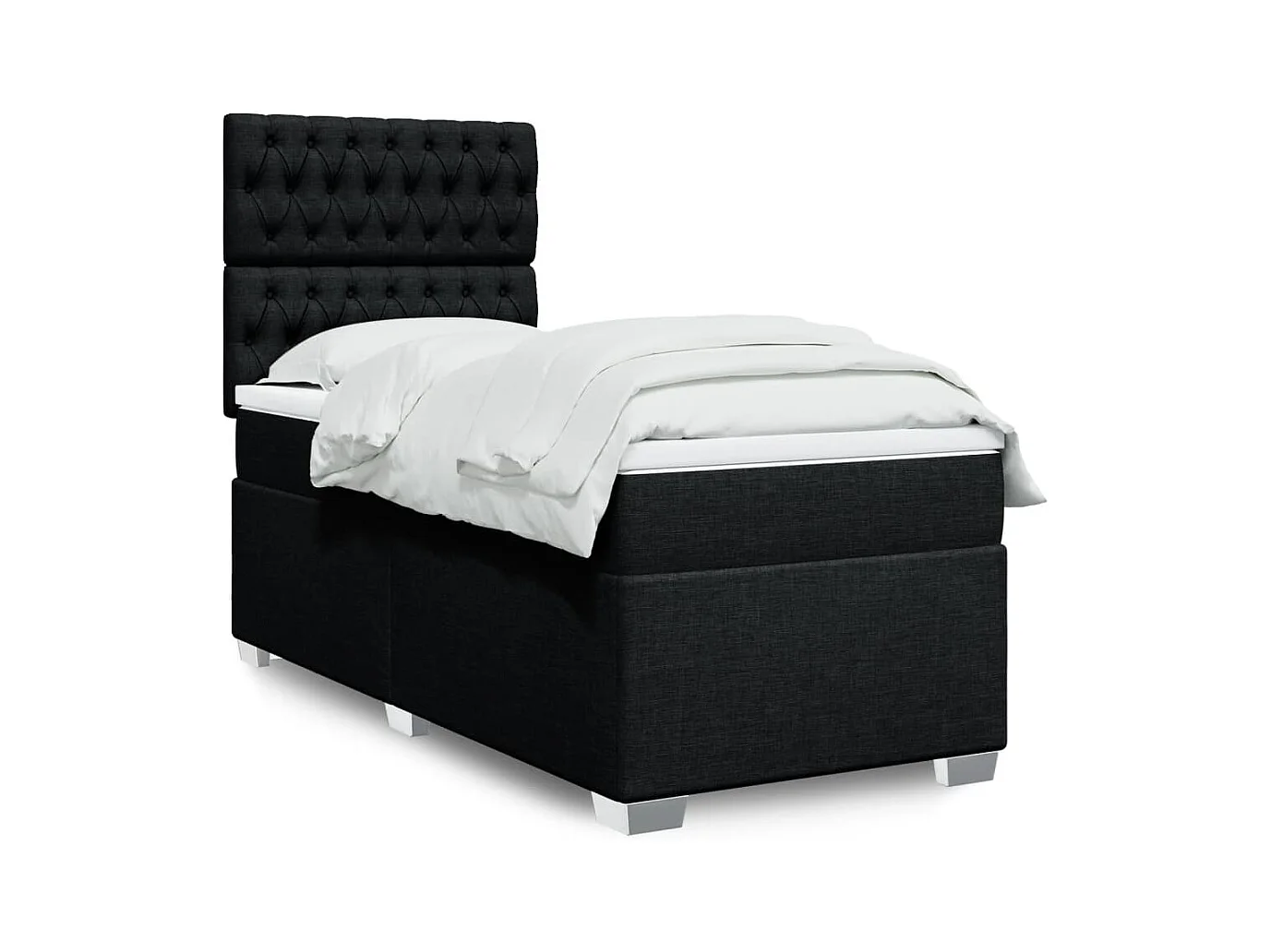 Boxspringbett mit Matratze Schwarz 90x190 cm Stoff