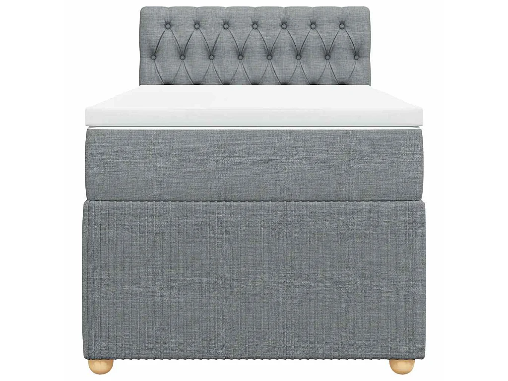 Sommier à lattes de lit et matelas Gris clair 90x190 cm Tissu