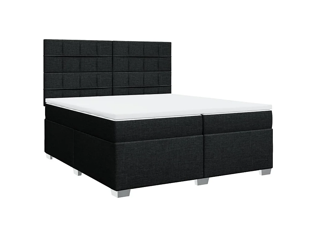 Boxspringbett mit Matratze Schwarz 200x200 cm Stoff