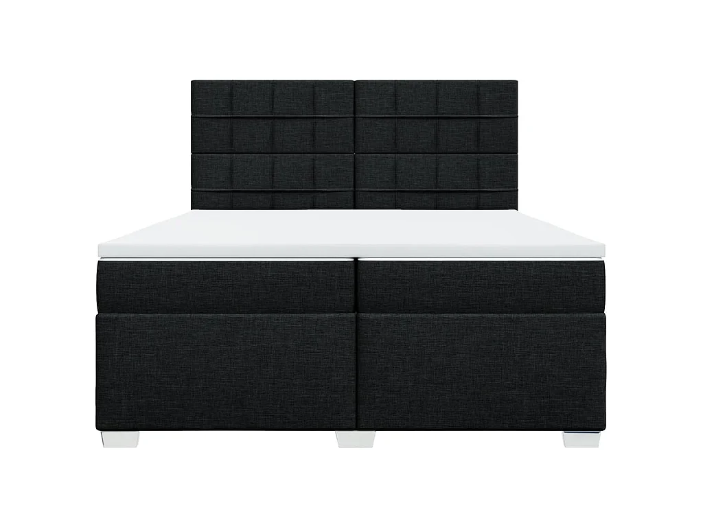 Boxspringbett mit Matratze Schwarz 200x200 cm Stoff
