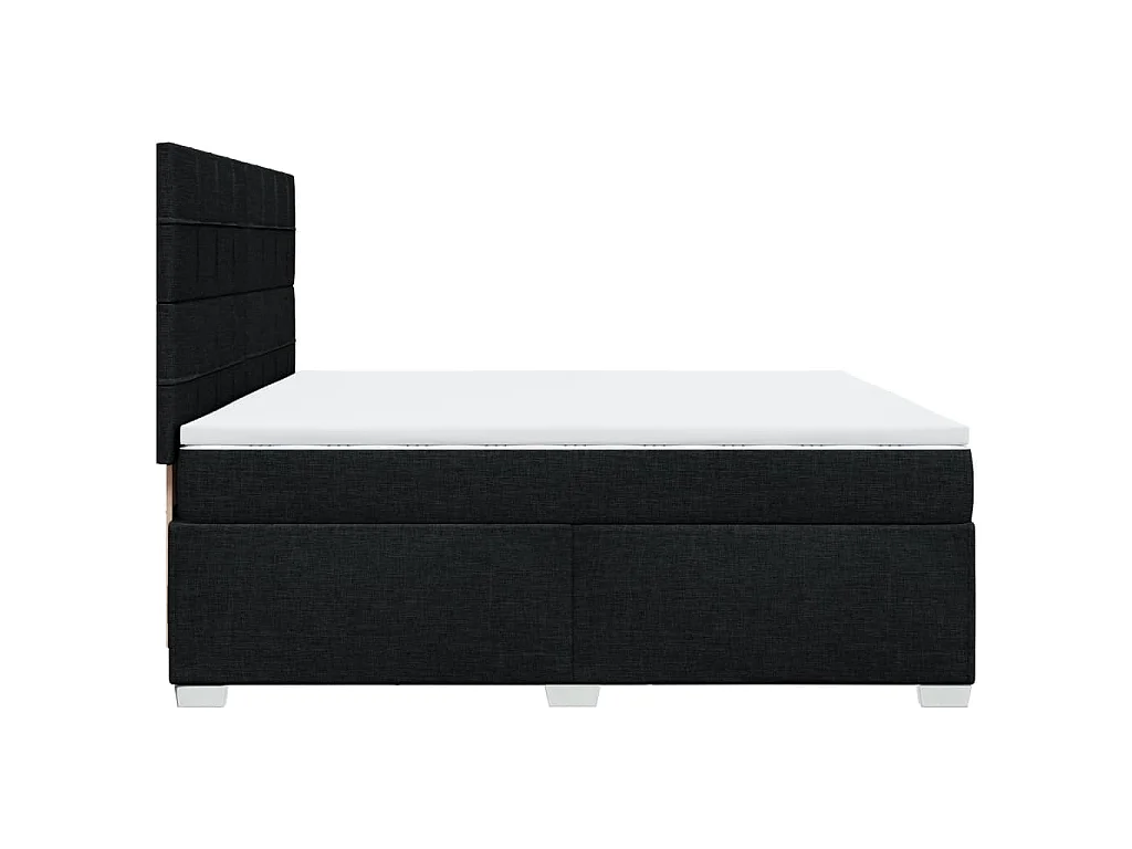 Boxspringbett mit Matratze Schwarz 200x200 cm Stoff