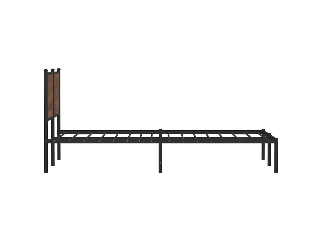 Cadre de lit en métal sans matelas chêne marron 150x200 cm