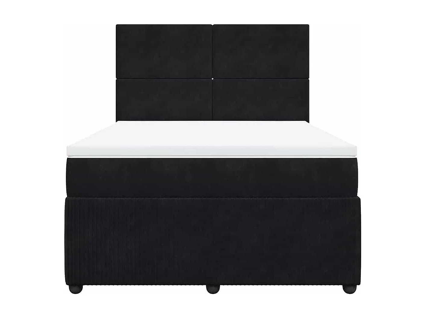 Sommier à lattes de lit avec matelas Noir 140x200 cm Velours