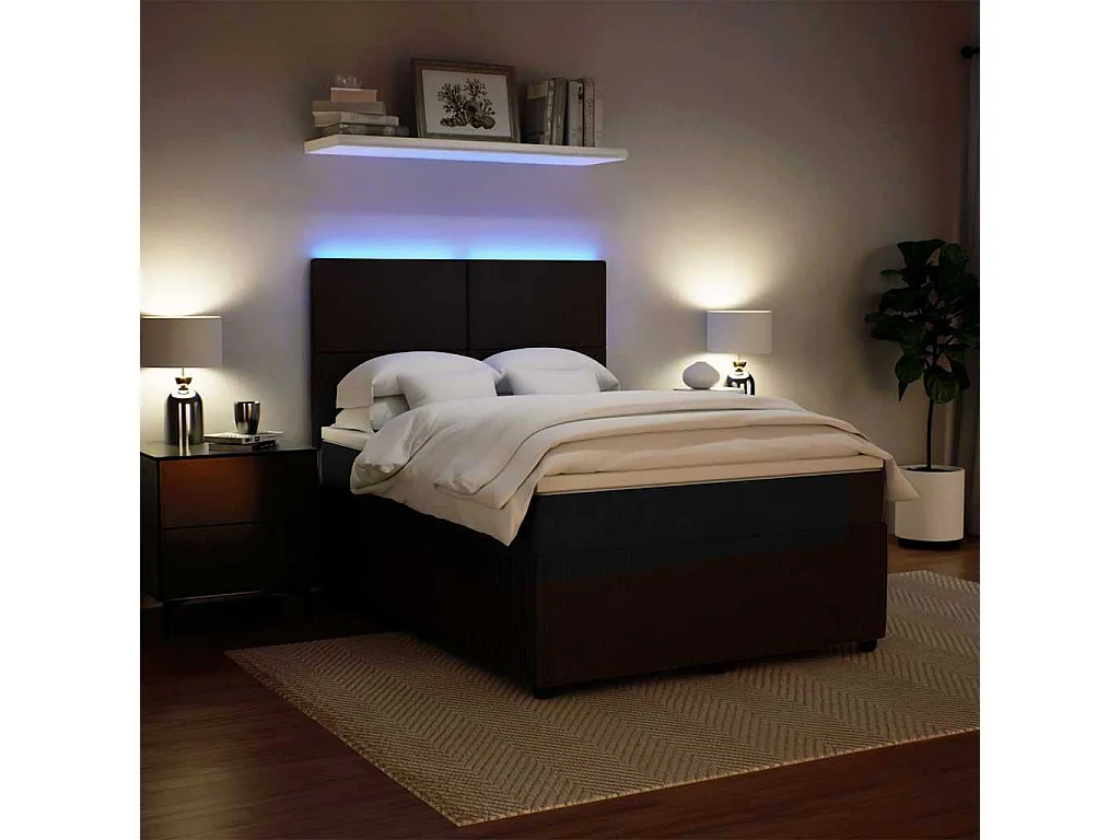 Boxspringbett mit Matratze Schwarz 140x200 cm Samt