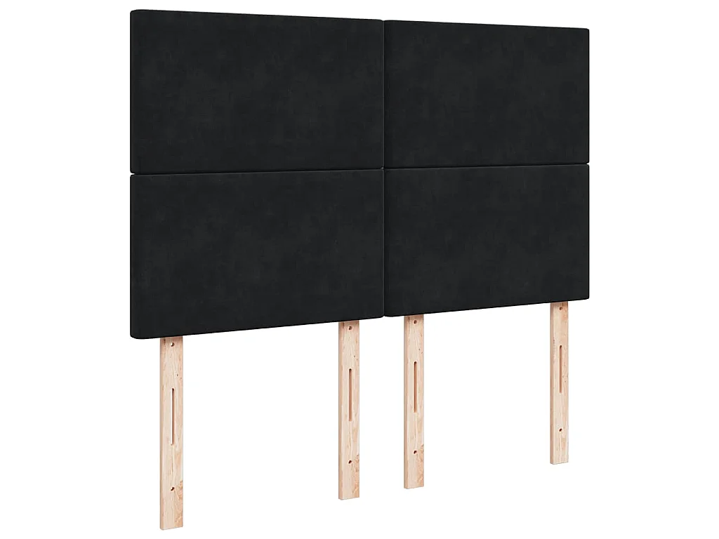 Boxspringbett mit Matratze Schwarz 140x200 cm Samt