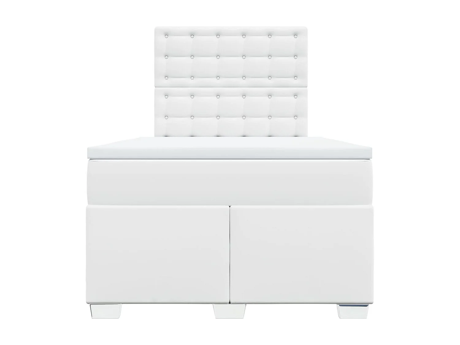 Sommier à lattes de lit avec matelas Blanc 120x200cm Similicuir