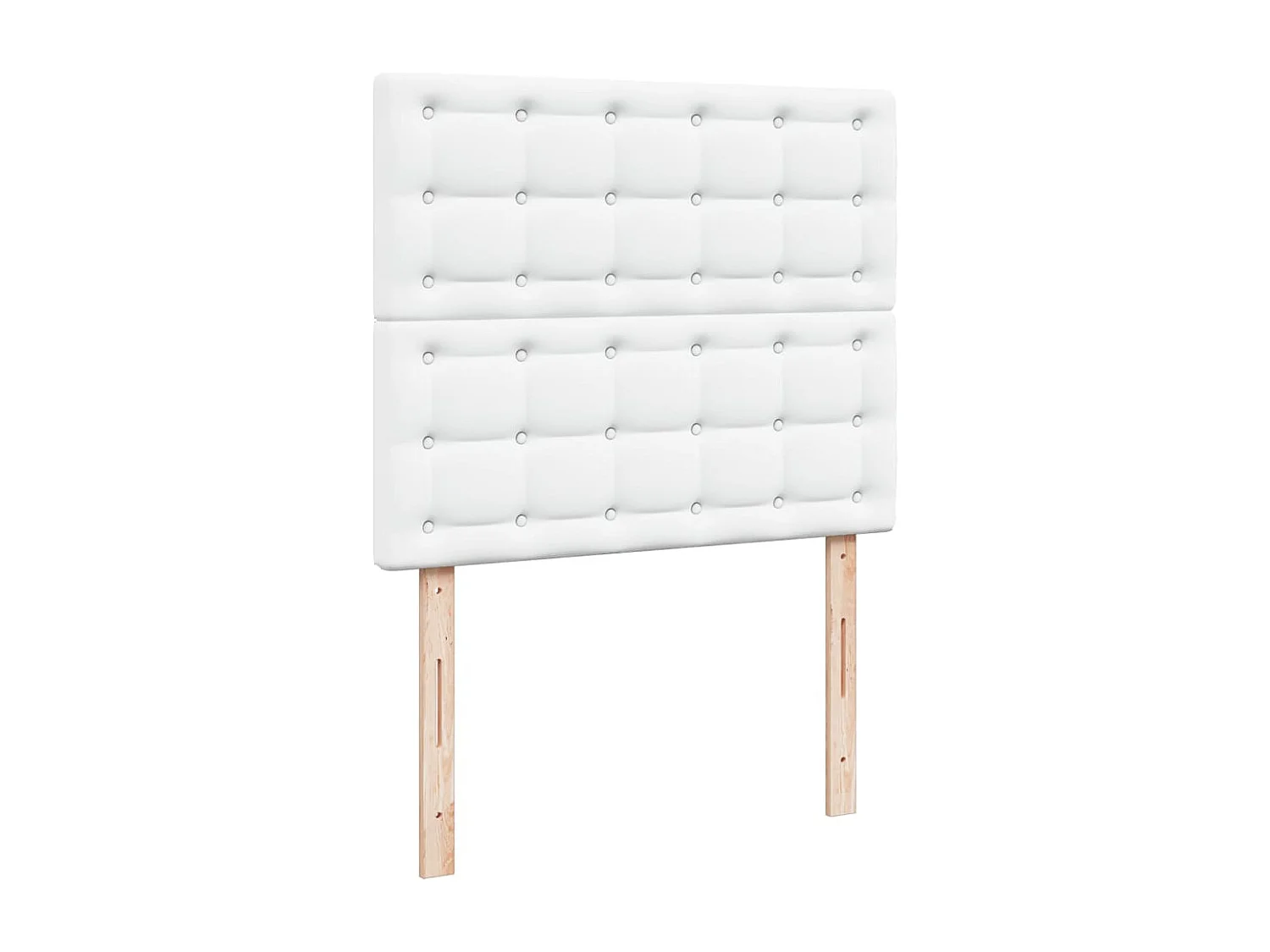 Cama box spring con colchón cuero sintético blanco 120x200 cm