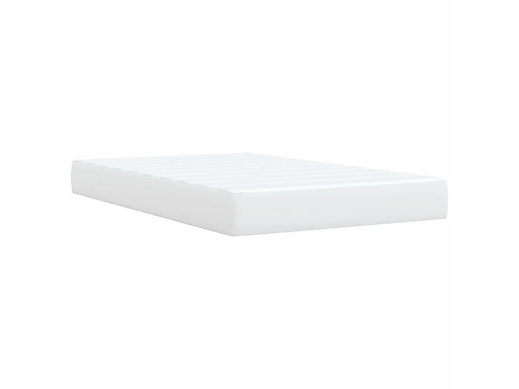 Boxspringbett mit Matratze Weiß 120x200 cm Kunstleder