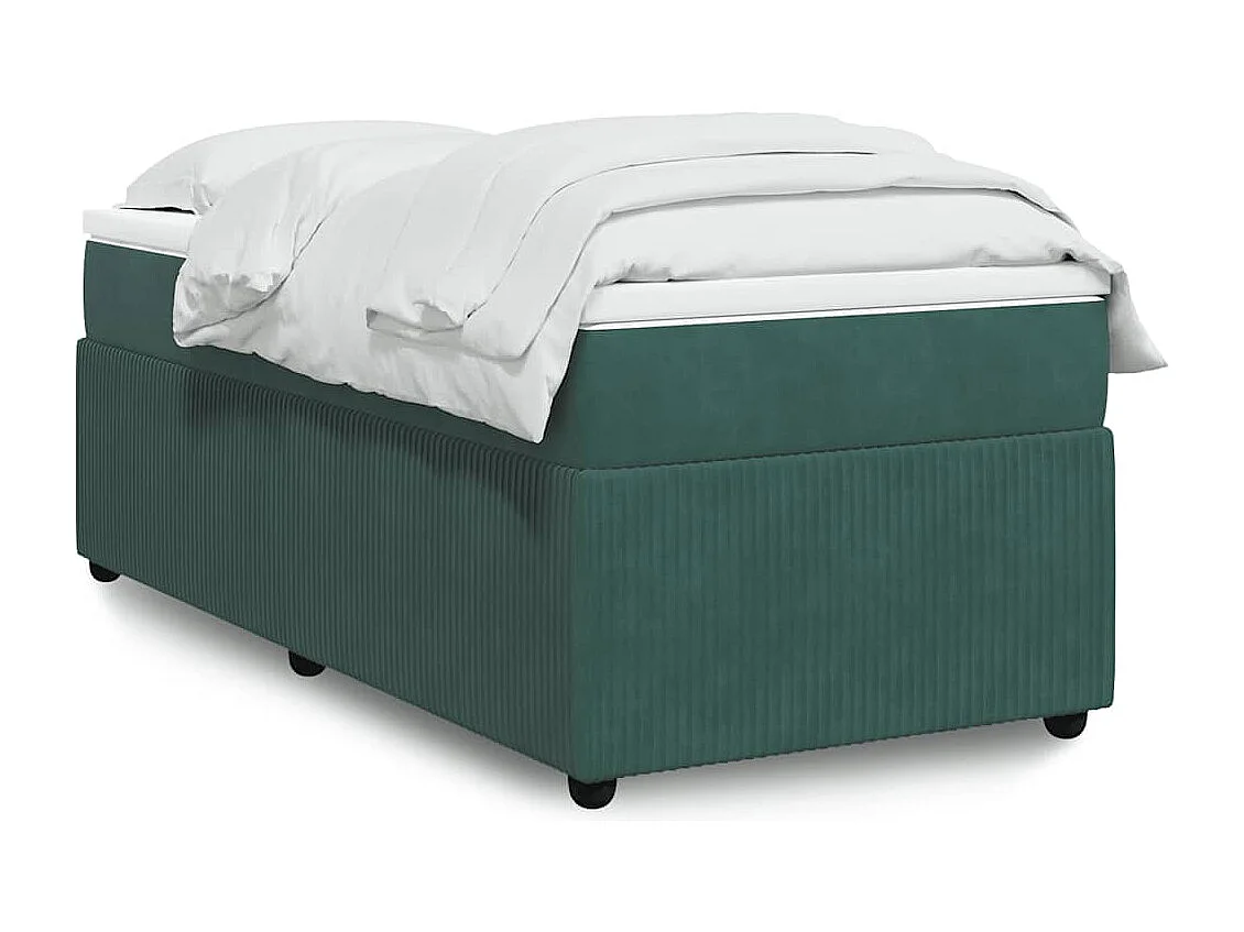 Sommier à lattes de lit et matelas Vert foncé 80x200 cm Velours