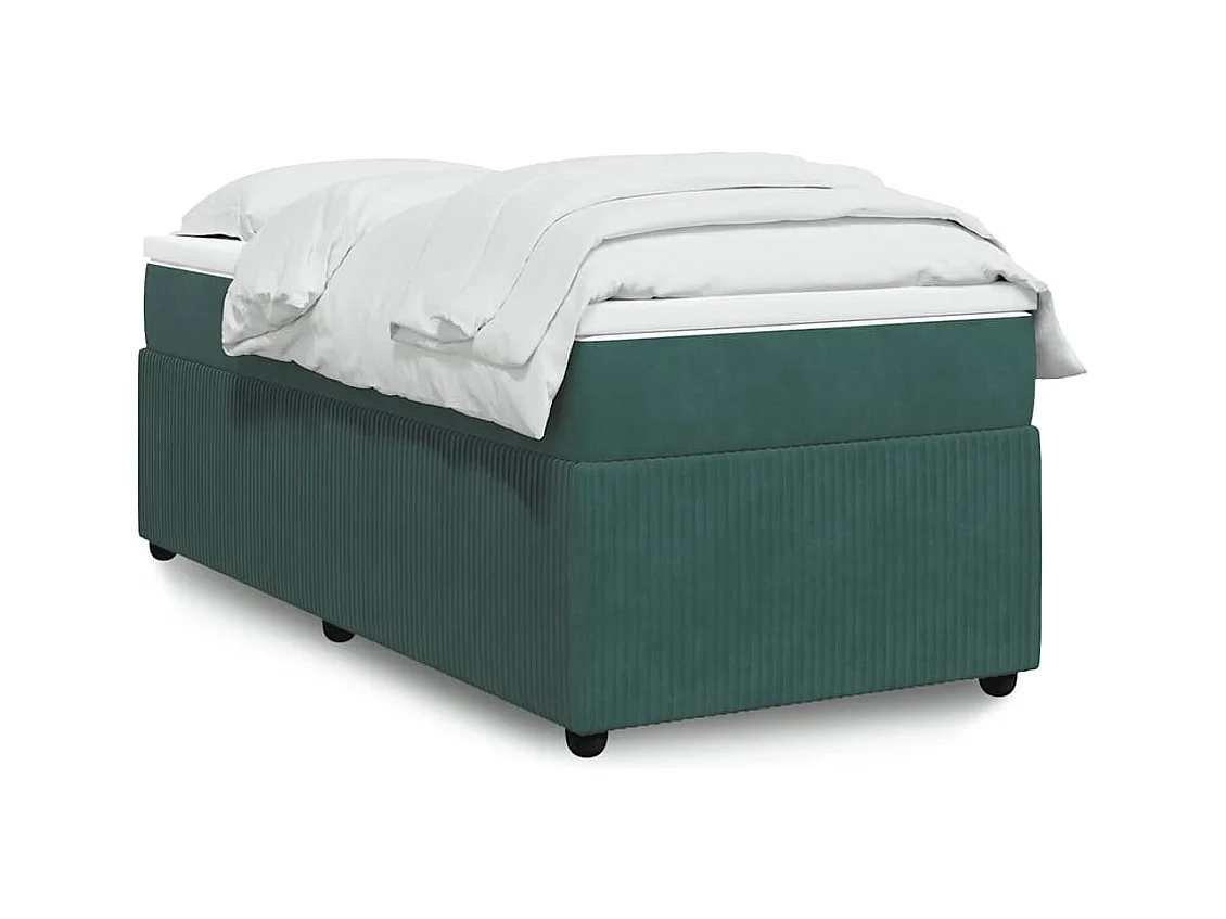 Sommier à lattes de lit et matelas Vert foncé 80x200 cm Velours