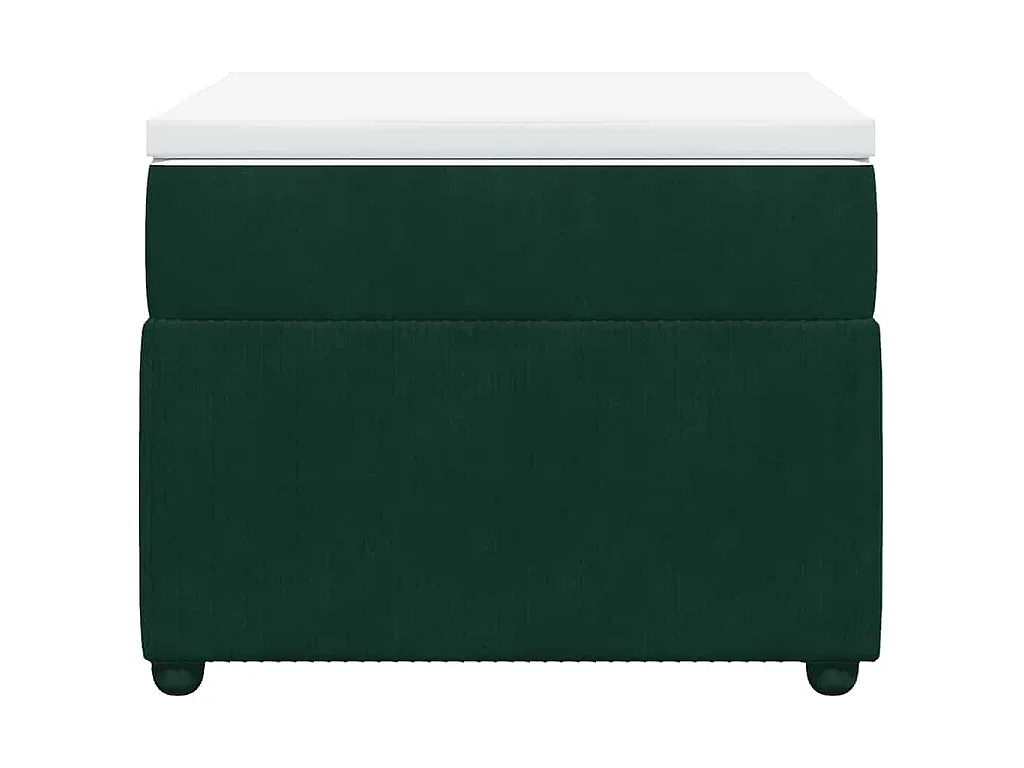 Cama box spring con colchón terciopelo verde oscuro 80x200 cm