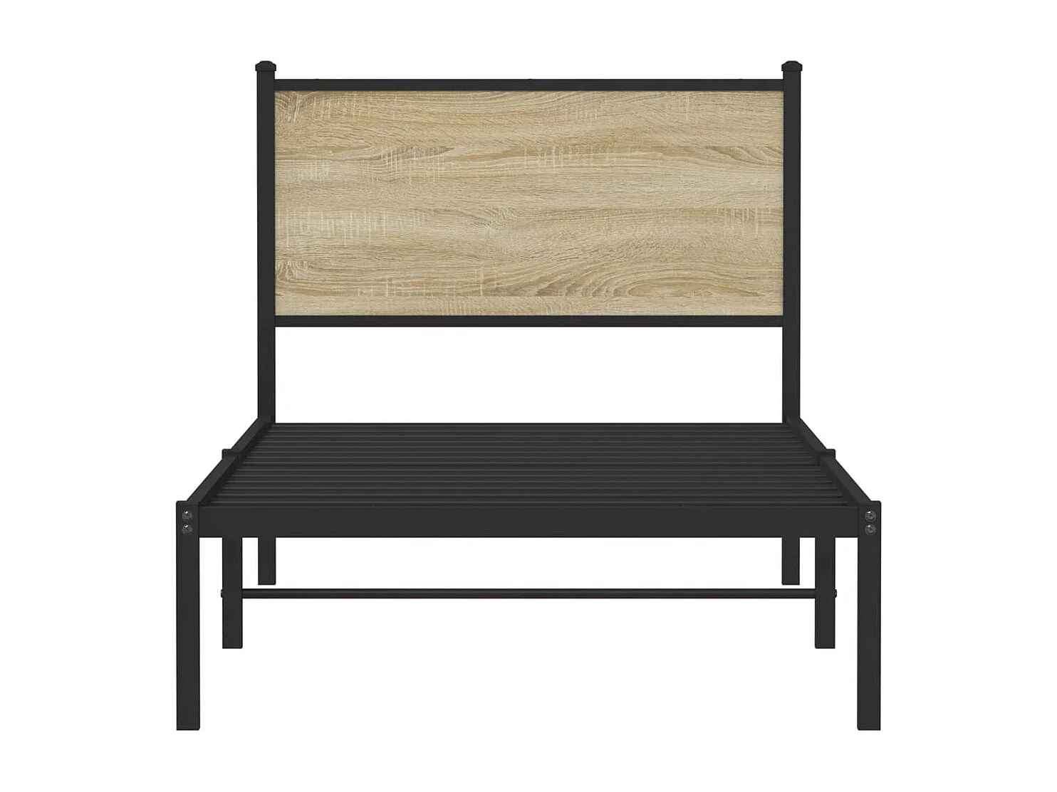 Cadre de lit en métal sans matelas chêne sonoma 90x190 cm