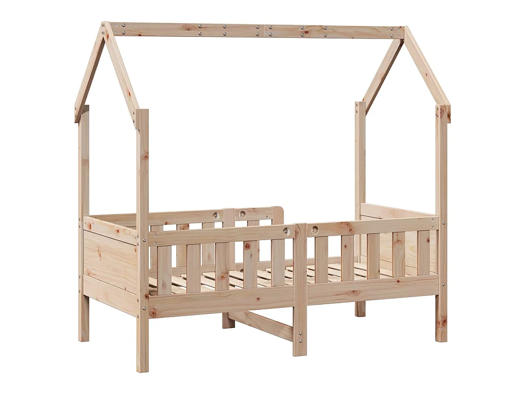 Giroletto Casetta per Bambini 70x140 cm Legno Massello di Pino