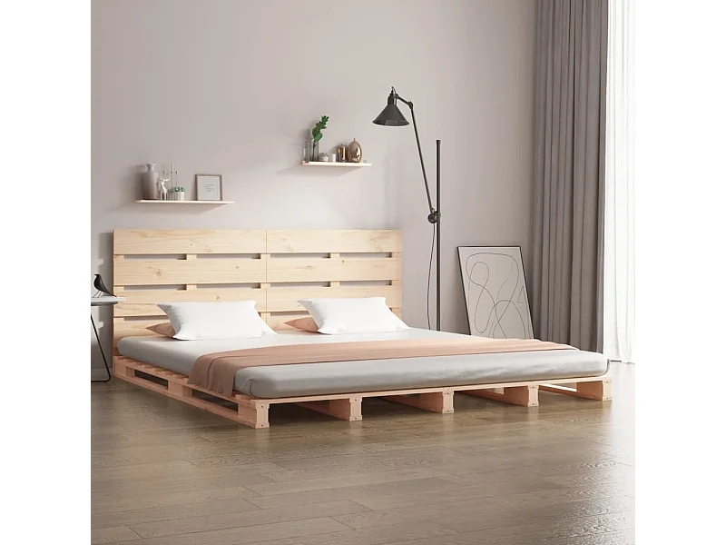 Estructura de cama sin colchón madera maciza de pino 180x200 cm