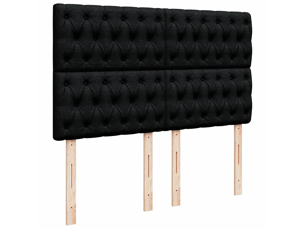 Cama box spring con colchón tela negro 140x200 cm
