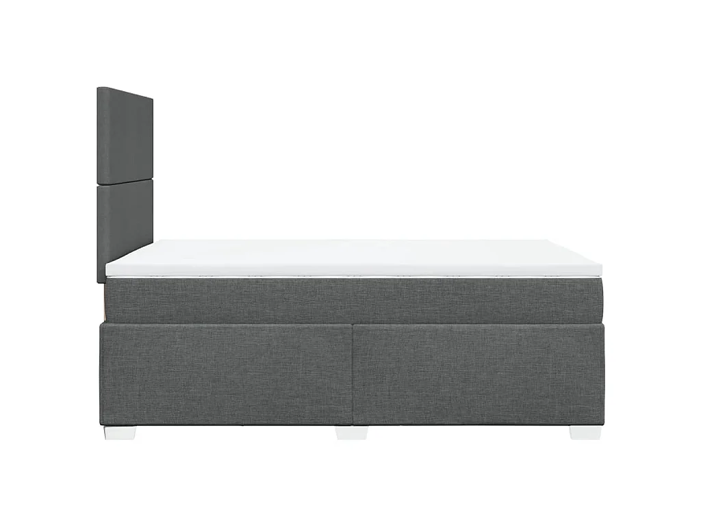 Cama com molas/colchão 120x200 cm tecido cinzento-escuro