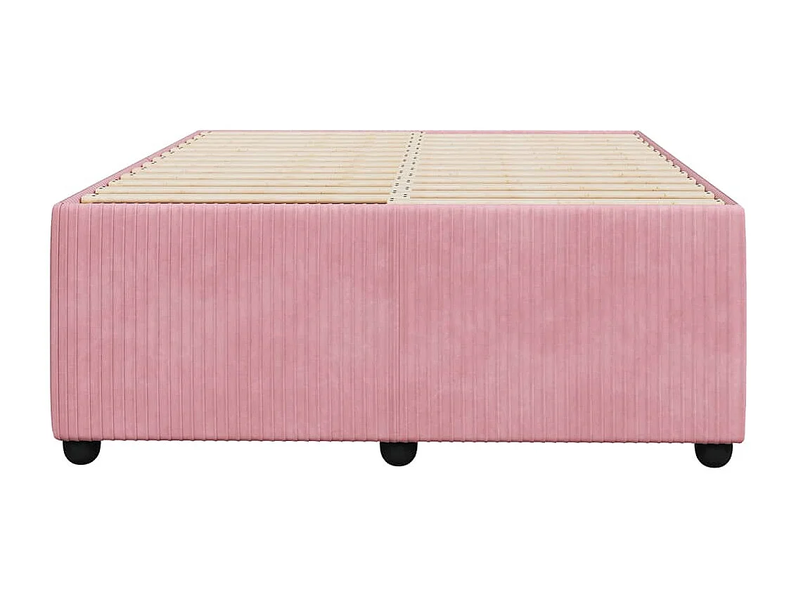 Cadre de lit sans matelas rose 120x200 cm velours