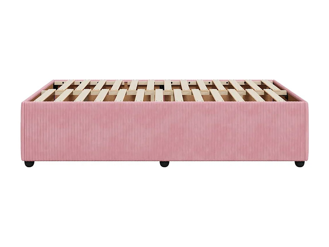 Cadre de lit sans matelas rose 120x200 cm velours