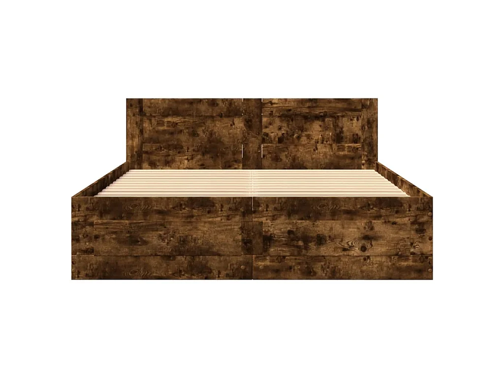 Giroletto con Testiera Rovere Fumo 120x200 cm Legno Multistrato