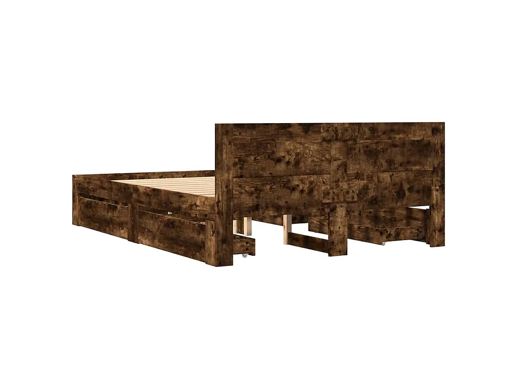Giroletto con Testiera Rovere Fumo 120x200 cm Legno Multistrato