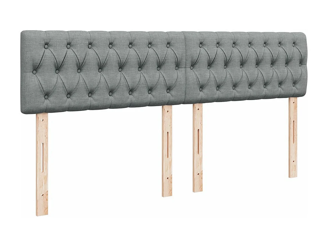 Sommier à lattes de lit avec matelas Gris clair 200x200cm Tissu