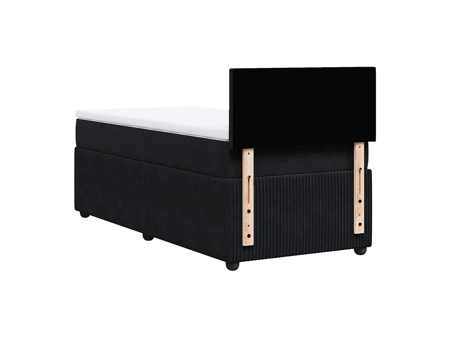 Boxspringbett mit Matratze Schwarz 100x200 cm Samt