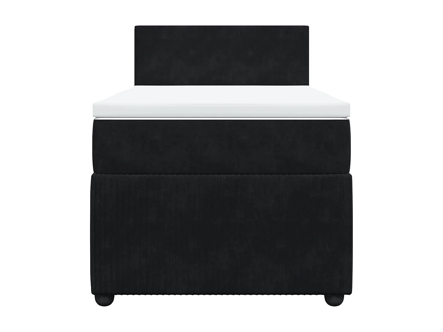 Cama box spring con colchón terciopelo negro 100x200 cm
