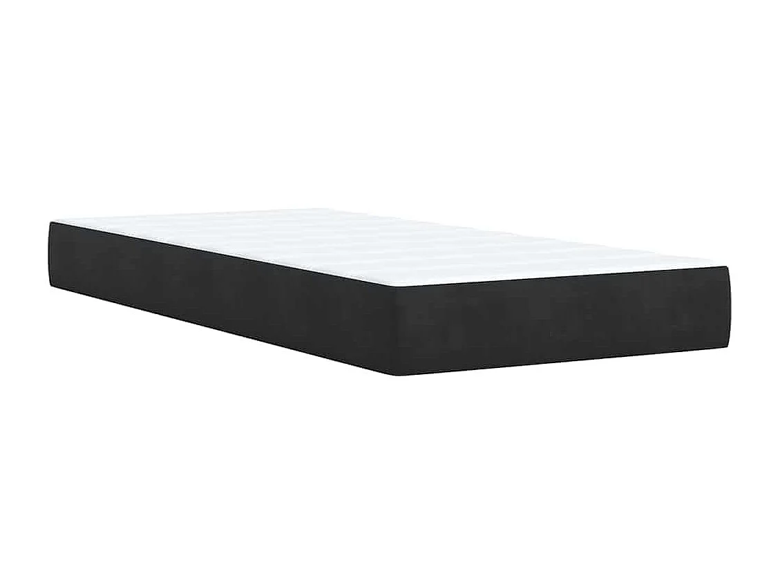 Cama box spring con colchón terciopelo negro 100x200 cm