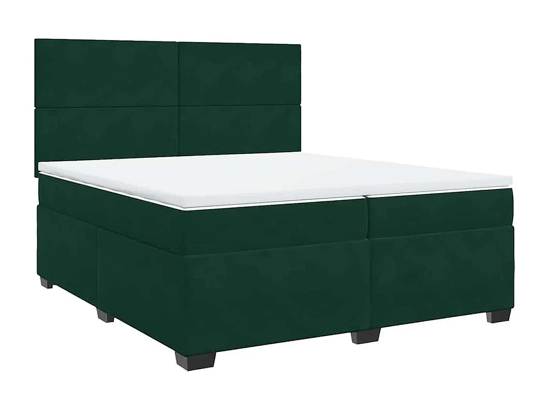Sommier à lattes de lit et matelas Vert foncé 200x200cm Velours