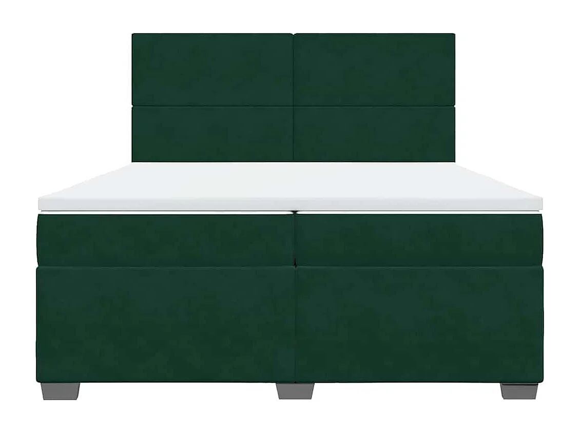 Sommier à lattes de lit et matelas Vert foncé 200x200cm Velours