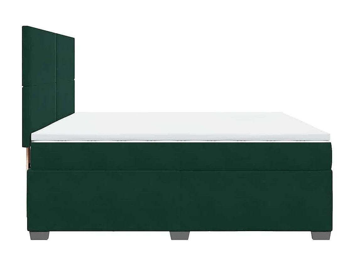 Sommier à lattes de lit et matelas Vert foncé 200x200cm Velours