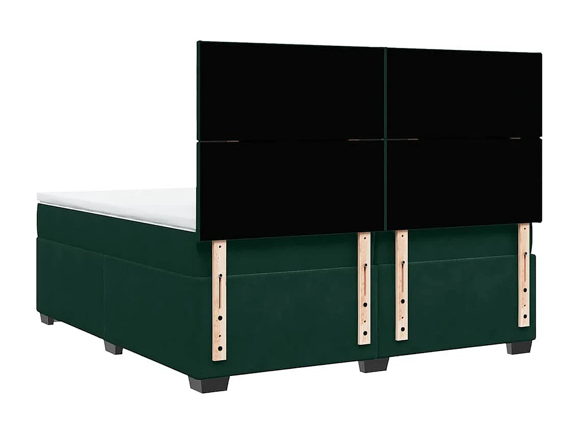 Sommier à lattes de lit et matelas Vert foncé 200x200cm Velours
