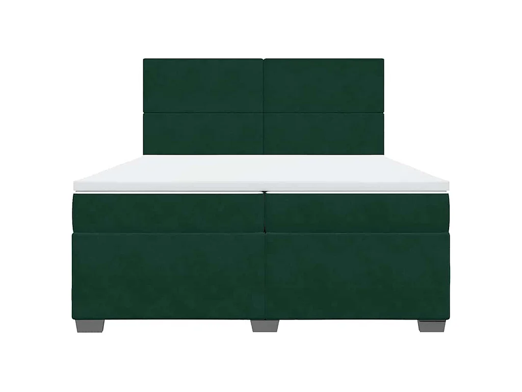 Boxspring met matras fluweel donkergroen 200x200 cm