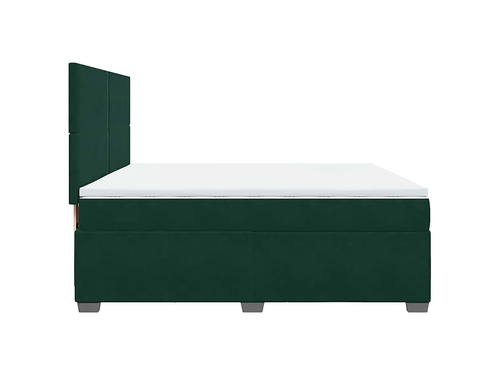 Boxspring met matras fluweel donkergroen 200x200 cm