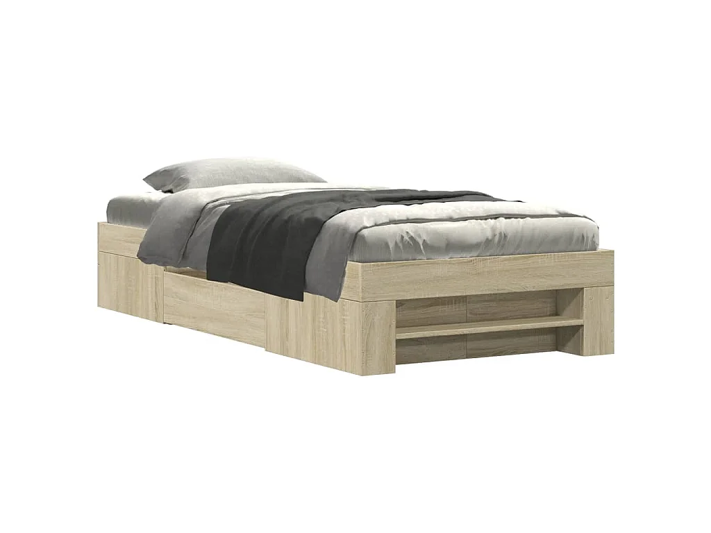 Cadre de lit sans matelas chêne sonoma 100x200 cm