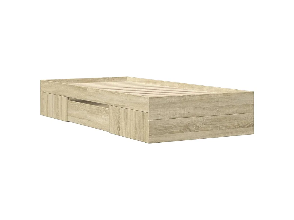 Cadre de lit sans matelas chêne sonoma 100x200 cm