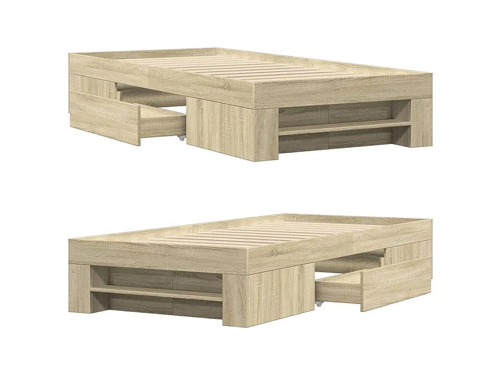 Cadre de lit sans matelas chêne sonoma 100x200 cm