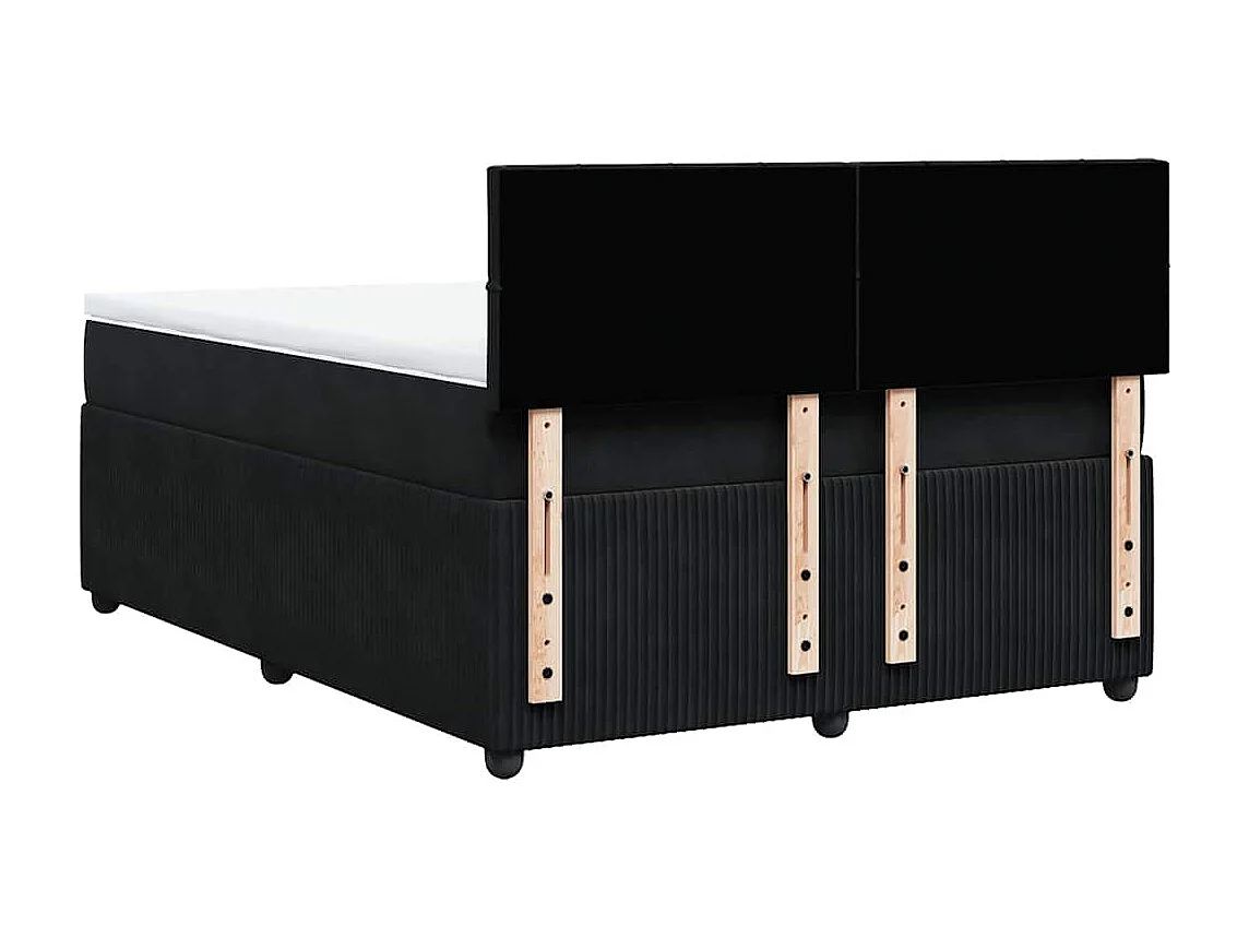Boxspringbett mit Matratze Schwarz 160x200 cm Samt