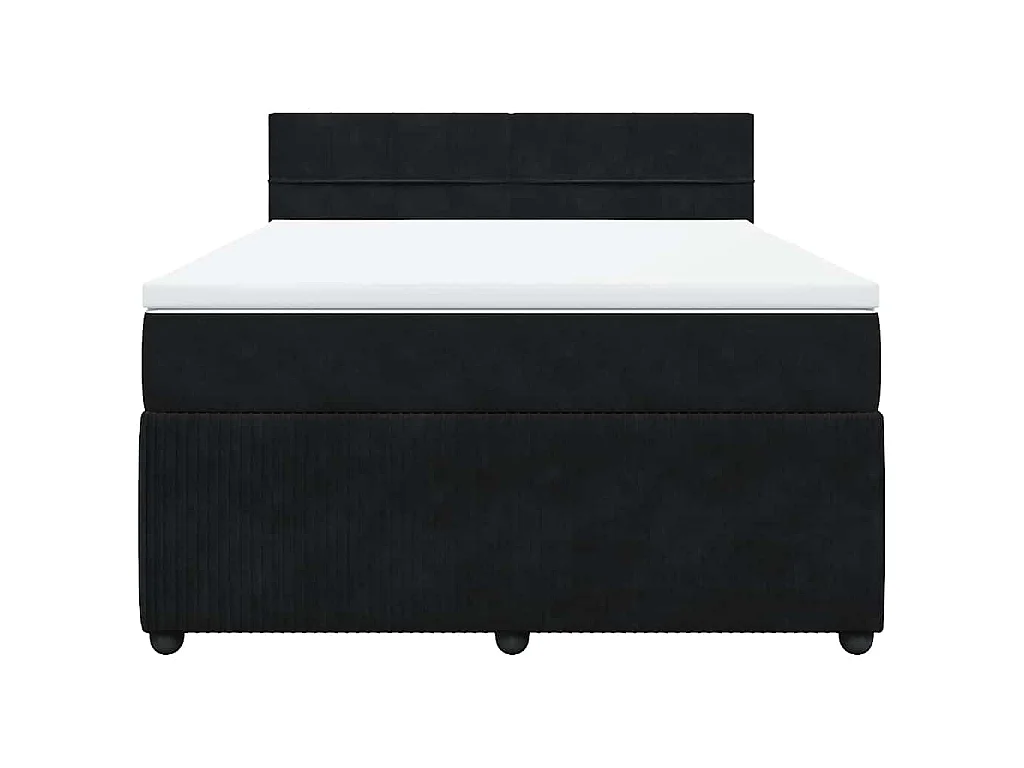 Boxspringbett mit Matratze Schwarz 160x200 cm Samt